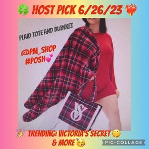 Victoria’s Secret plaid tote & blanket New